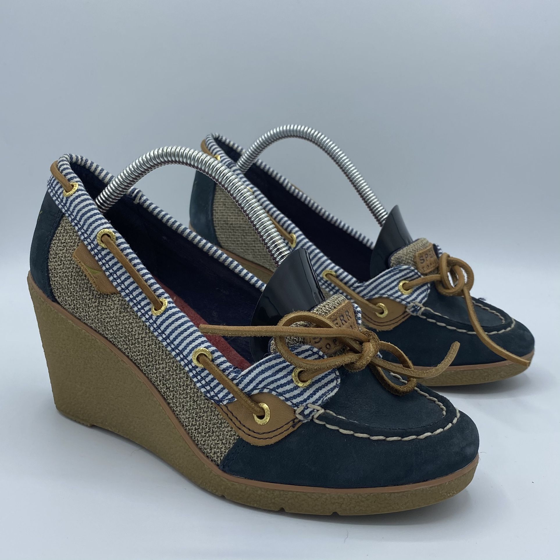 Sperry Top-Sider Women's Goldfish Wedge Boat Shoe 7.5M Blue (contact info removed)