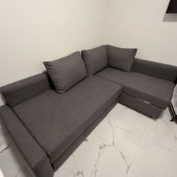 L-Shaped Gray Sofa Bed / SOFA Cama En L Gris 