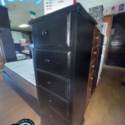 Black Laya Dresser Pinewood Chest Cajonera Comoda Nueva 