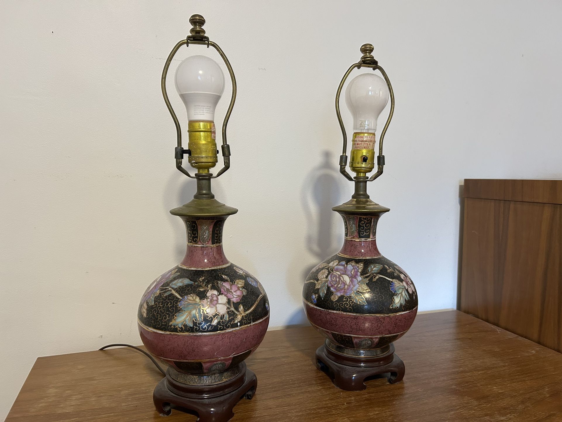 Matching Cloisonné Lamps