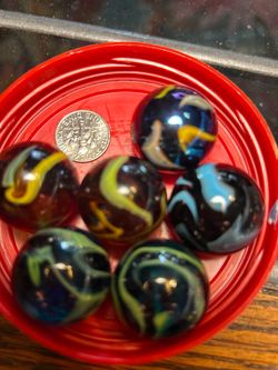 5 shooter marbles vintage