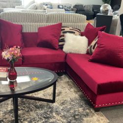 Pink Soft Satin Small Sectional Pillows Included $1399