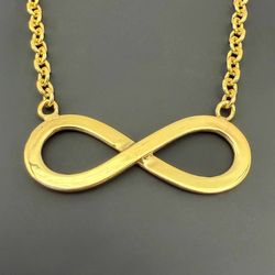 14k solid yellow gold Infinity sign necklace roller link style chain 20.5” 2.5mm