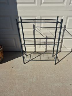 Black Steel Shelf, great for Patio Plants 30L x 12D x 40 T