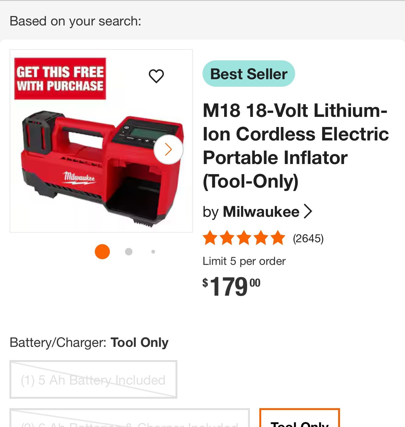 Milwaukee M18 Inflator