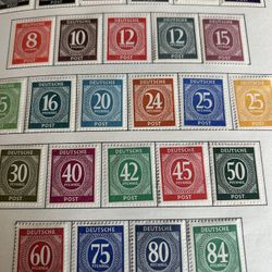 Amazing Complete Set Complete Page 🇩🇪 German Anglo, American And Sov Zone Stamps 1946–47
