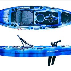 NEW Pedal Kayak Fishing Angler 11’ sit on top or Stand, 500lbs Capacity  for Ocean Lakes, Rivers, Foot or Paddle Drive, Troll Motor Mount.