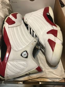 Jordan 14 Candy Cane Retros sz 12 Authentic. Needs some cleaning.