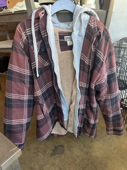 Brand New. Checkered Zip Up With Hoodie Sweater