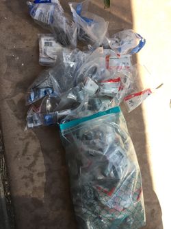 Big bag of electrical adapters fittings reducers straps