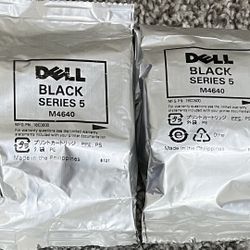 Pack Of 2 Genuine Dell Series 5 M4640 Black Ink Cartridge New Sealed Foil Bag