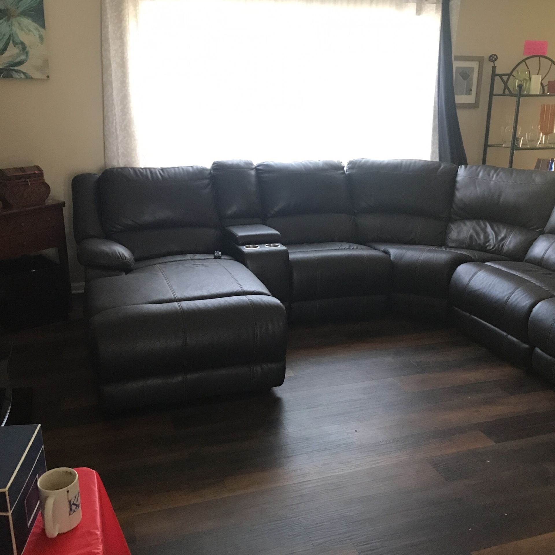 Six Piece Sectional Power Recliner Sofa With Chaise