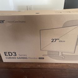 ACER ED3 27” Curved gaming monitor - new in box
