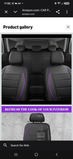Full set Black with purple piping leather car seat covers (firm Price)