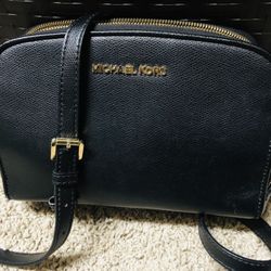 Black Leather Shoulder Bag 