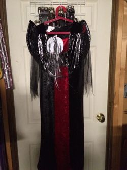 Batgirl costume with gray hair pieces