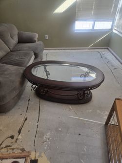 Glass Table With Matching End Table 