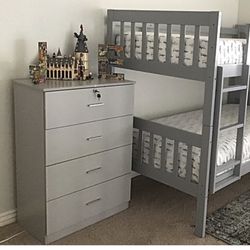 Tall Chest Dresser With Lock Gray 
