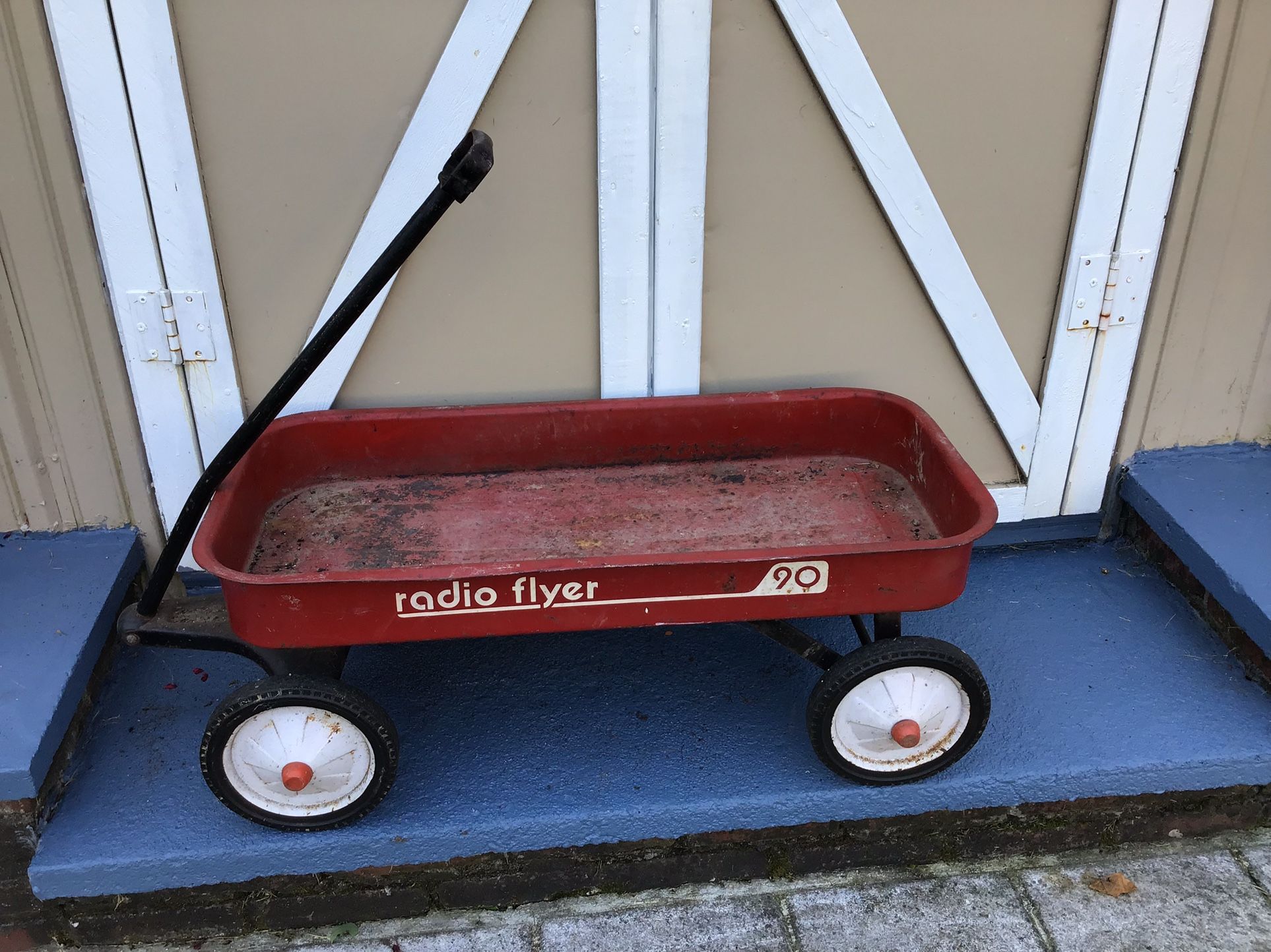 Vintage radio Flyer Model 90 Red Steel Wagon