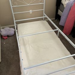 White Metal Twin Bed