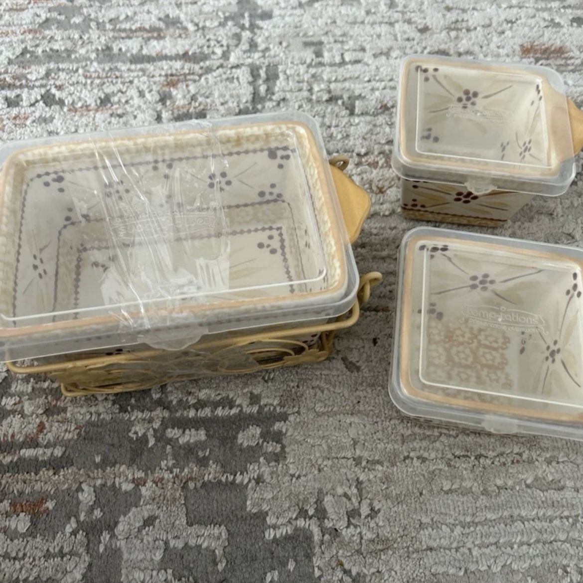 Temptations Ceramic Storage Set with Gold Holder