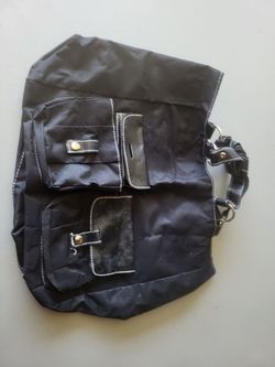 Purse 3 pocket black, approx 12x15"