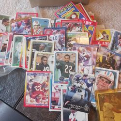 Assortment Of Football And Baseball Cards