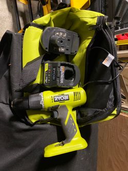 New Ryobi screwgun with 1 battery’s day ,charger. And carry bag. Wife bought me a Milwaukee drill driver set