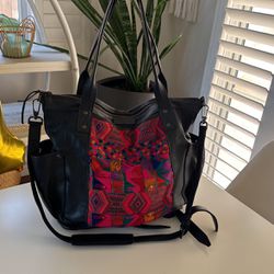 Black Leather Beautiful Nena & Co Purse Handbag Backpack