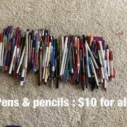 Pens  &  pencils  -  $10  for all