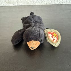 TY Beanie Baby Black Bear Named Blackie 