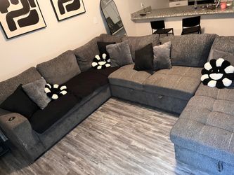 Grey sectional couch