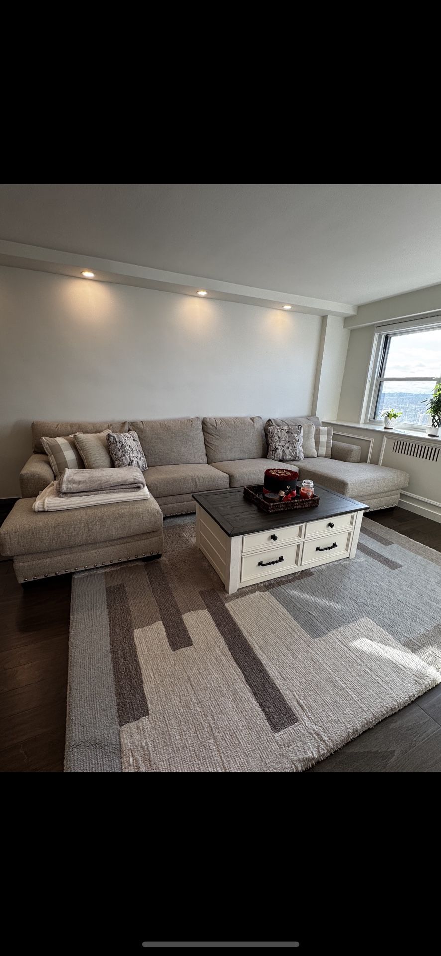 3 Piece Dual Chaise Sectional Couch