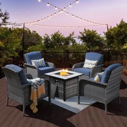 Brand New Patio Outdoor Furniture Set With Fire Pit 