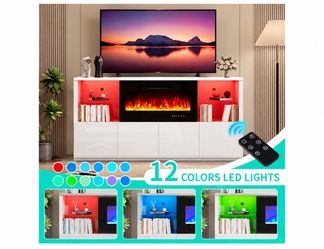 Tv stand with fire place