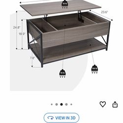 Coffee lift table with usb and outlet