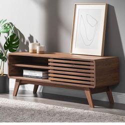 Walnut Mid-Century TV Stand | Mopio Ensley 46” Entertainment Console