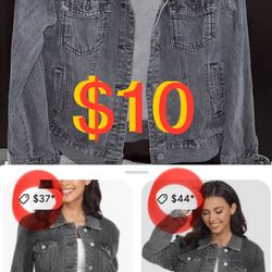 $10 Like New Charcoal Washed Denim Jacket size S Forever 21