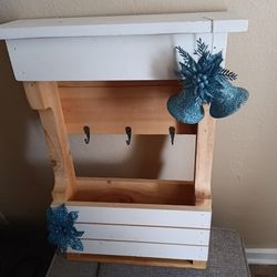 Wood Wall Key And Mail Holder