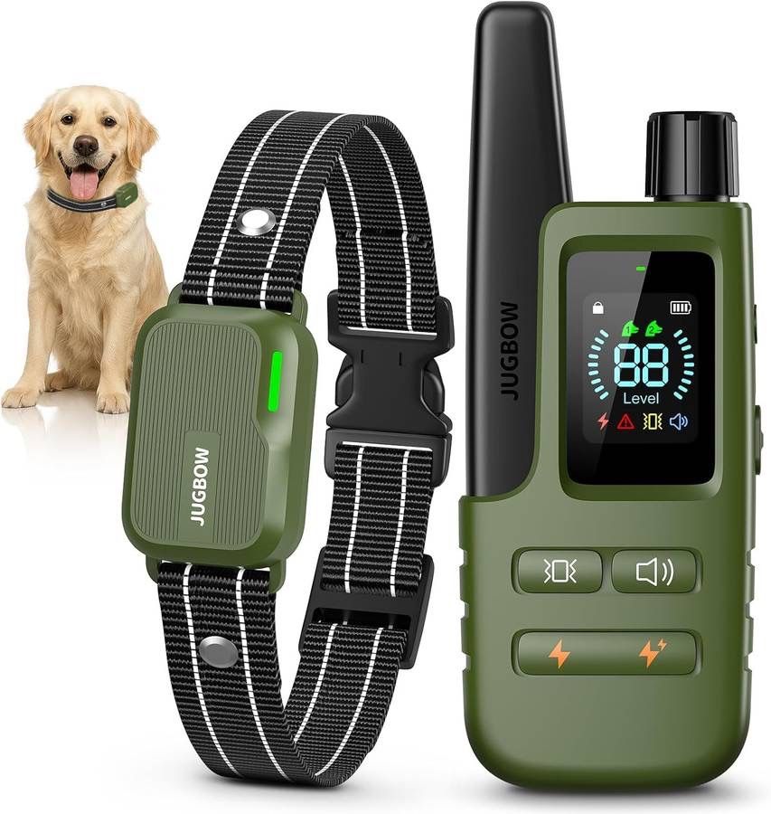 new Dog Shock Collar - 4500FT Dog Training Collar with Remote, IPX8 Waterproof Electric Dog Collar with 4 Training Modes, Security Lock, Rechargeable