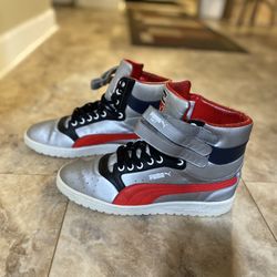 Puma Sky 2 Hi Games Silver-red-black-white, US size-9