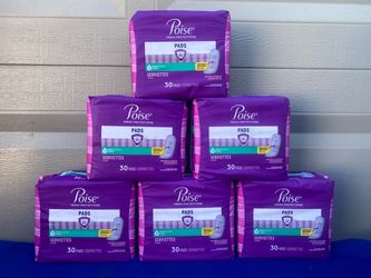 Poise Pads (30 count x Bag)—$6 each !