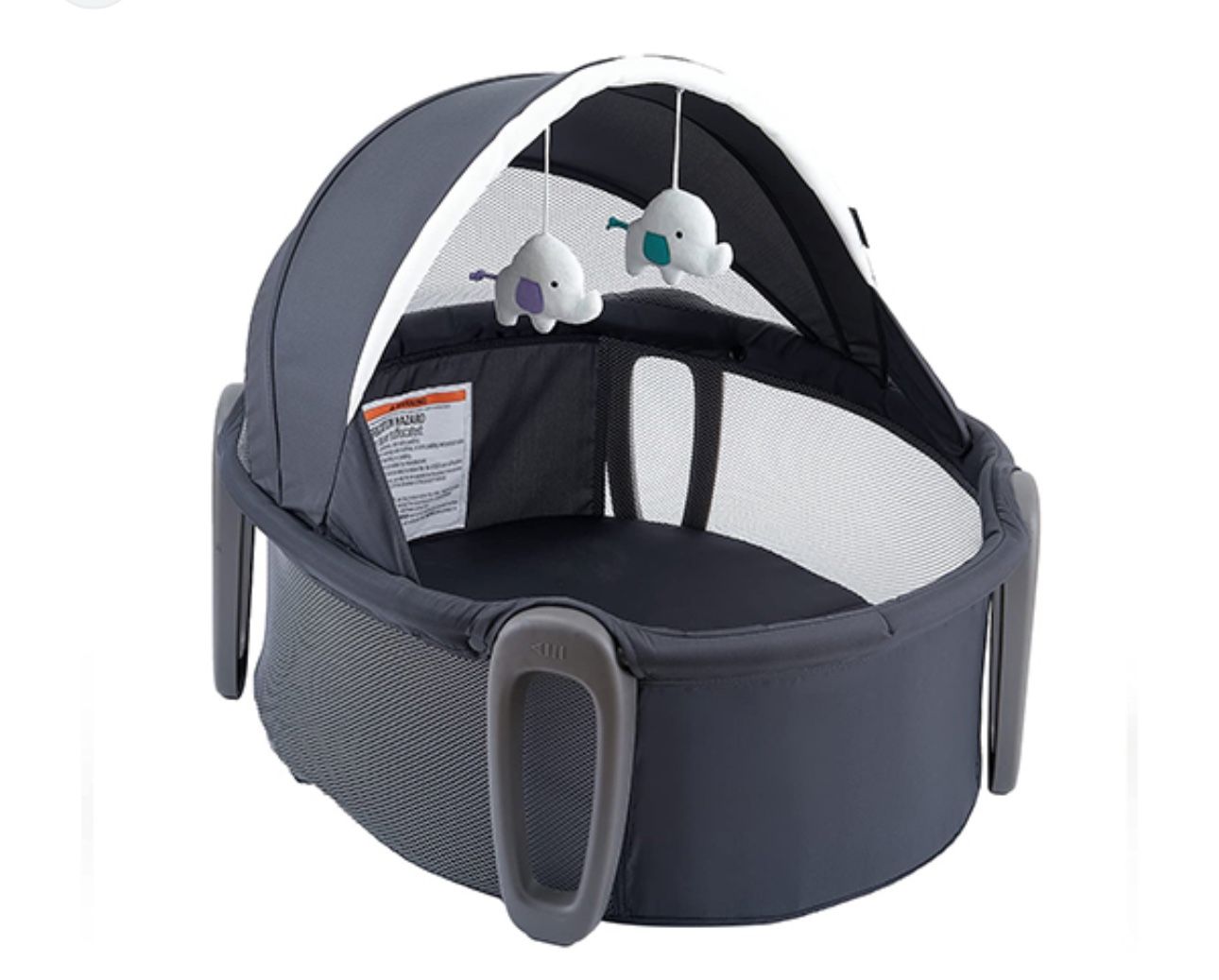 Pamo Babe Portable Bassinet And Play Space On-The-Go Baby Dome With Toys And Canopy