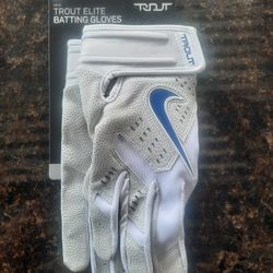 NEW Nike Trout Elite Duke Blue Devils Team Issued PE Batting Gloves Mens XL
