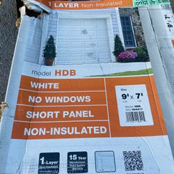 Classic Steel Short Panel 9 ft x 7 ft Insulated 6.5 R-Value White Garage Door without Windows by Clopay