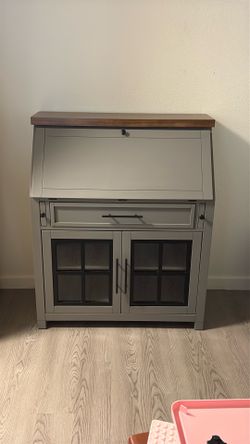 Modern Farm Grey Desk w/ Outlets