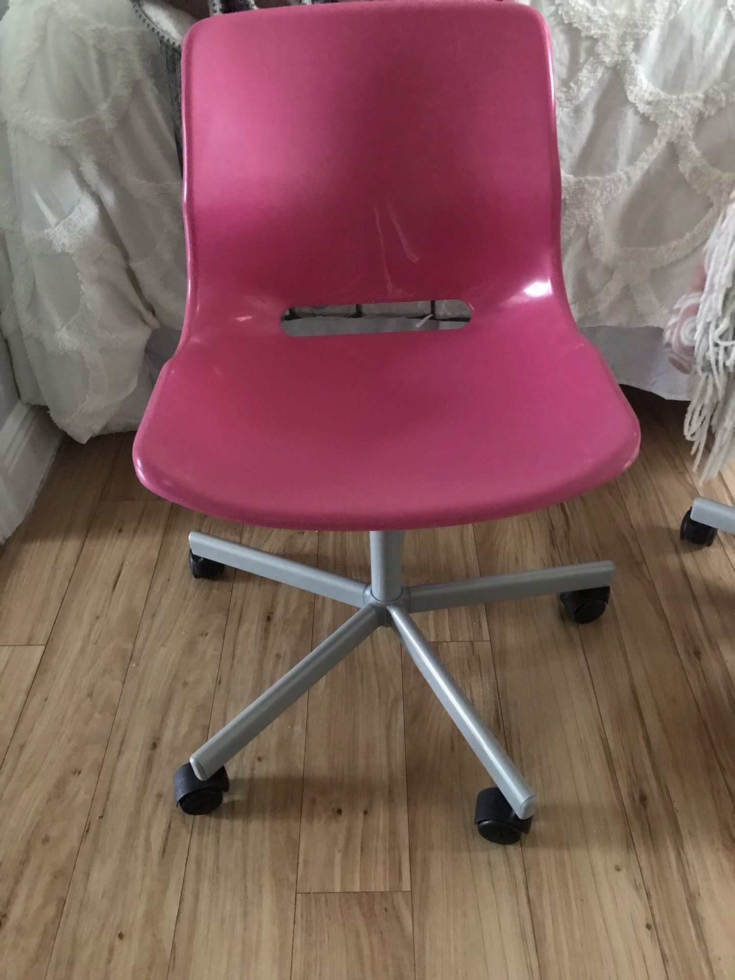 Ikea pink desk chairs (set of 2)