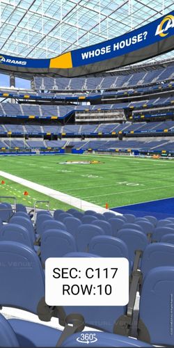 Rams vs Chargers Seats Section C117 Row 10
