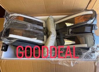 Brand new 2019-2022 Chevy Silverado 1500 Halogen w/LED DRL Switchback Headlights Black head light lamp