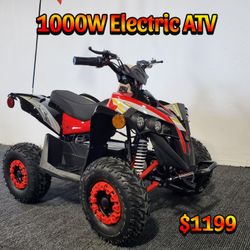 Electric ATV/Quad For Sale! Kids Electric Four Wheeler, 1000W Motor, 36V Battery & Adjustable speed of up to 20mph, No Loud Noise, No Gas, No Oil. 